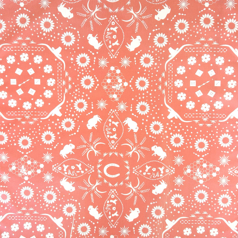 Bison Print Western Cotton Bandana in Apricot