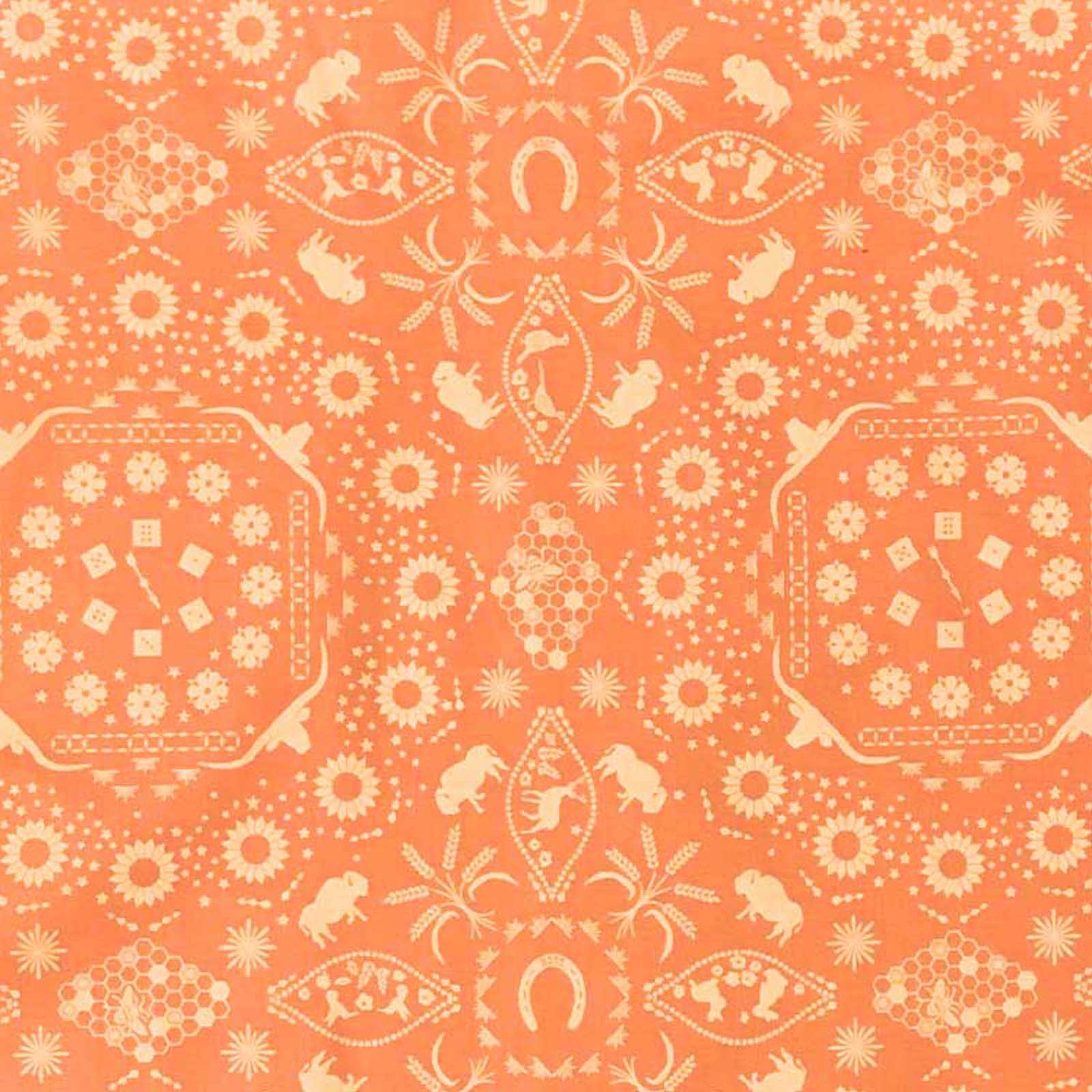 Bison Print Western Cotton Bandana in Orange