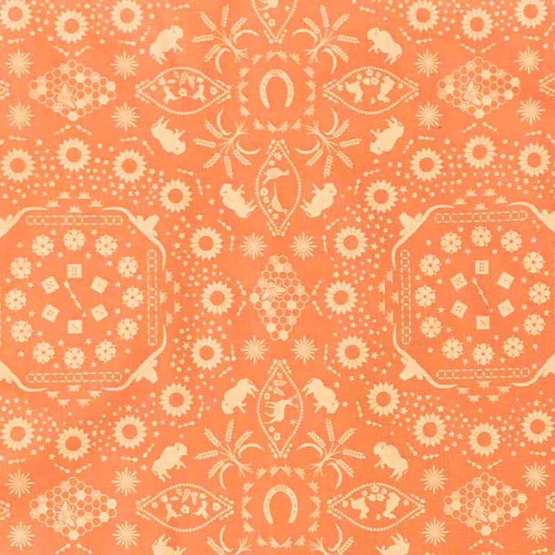 Bison Print Western Cotton Bandana in Orange