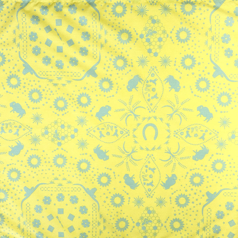 Bison Print Western Cotton Bandana in Yellow