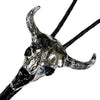 Large Silver Steer Skull Western Western Bolo Tie
