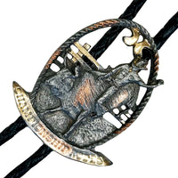 Tri-Color Professional Bullrider Western Bolo Tie