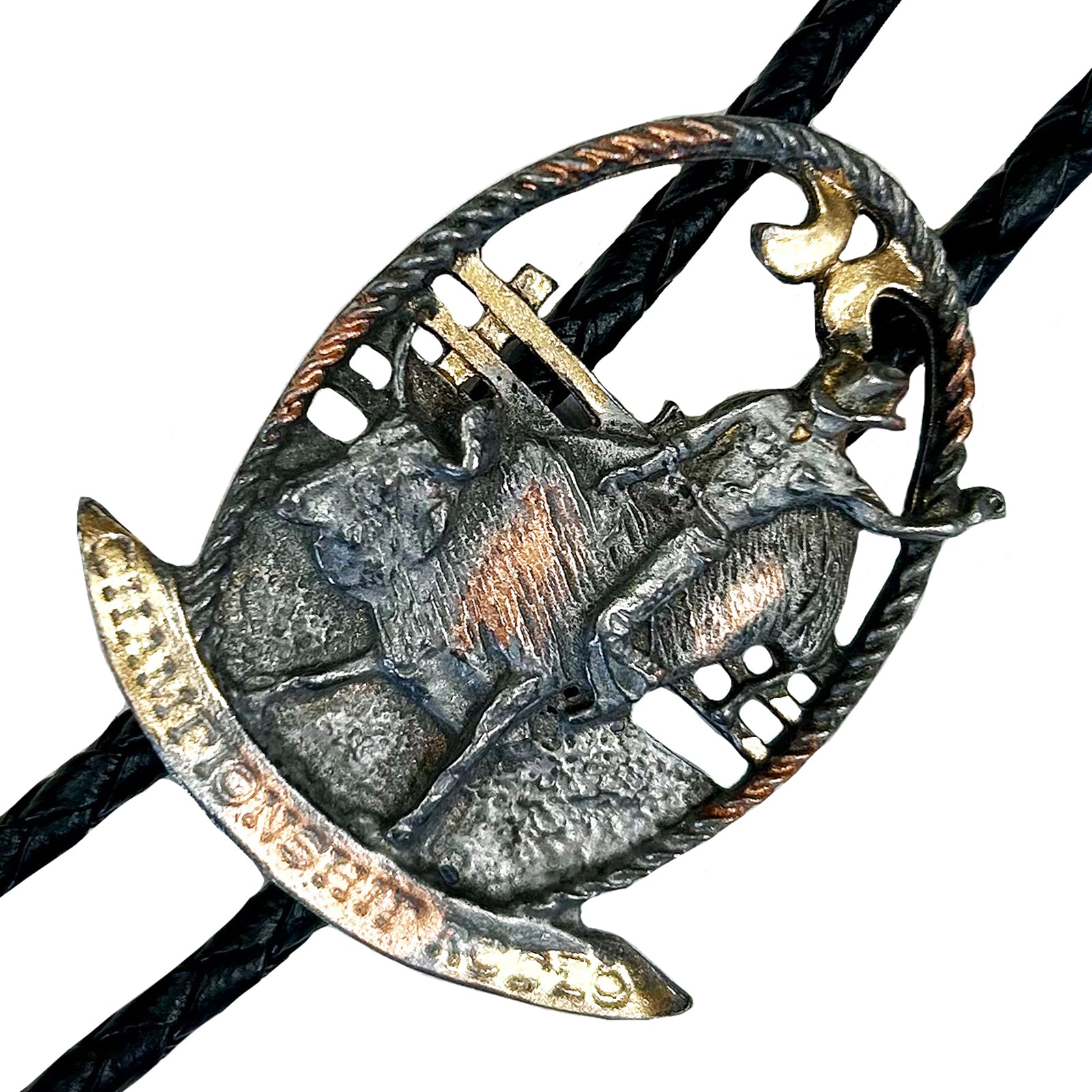 Tri-Color Professional Bullrider Western Bolo Tie