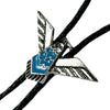 Silver Thunderbird with Turquoise Western Bolo Tie