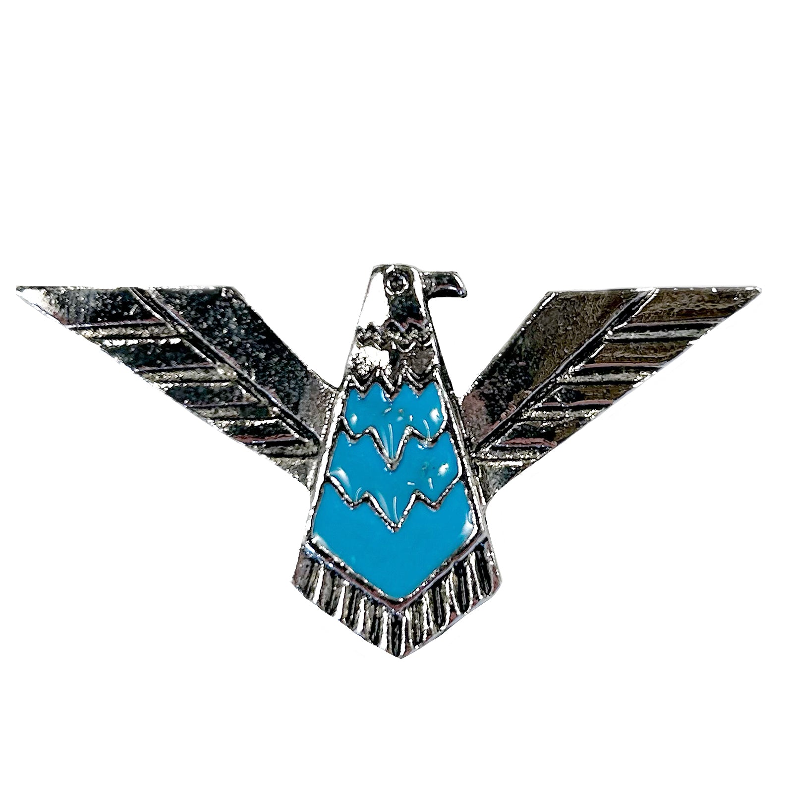 Silver Thunderbird with Turquoise Western Bolo Tie