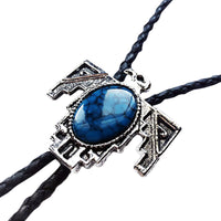 Silver Thunderbird with Stone Inlay Western Bolo Tie