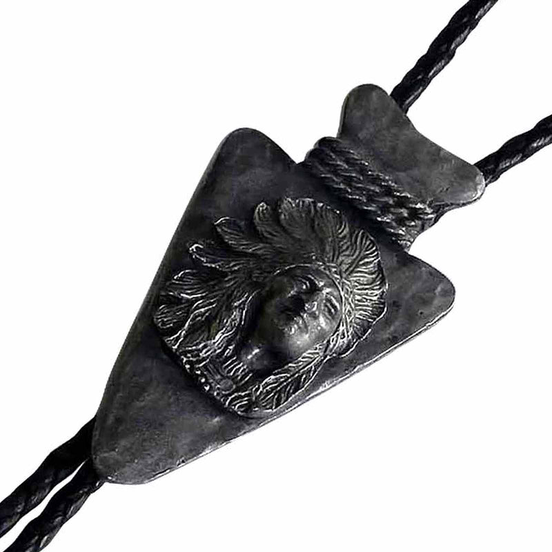 Pewter Arrowhead with Chief Western Bolo Tie