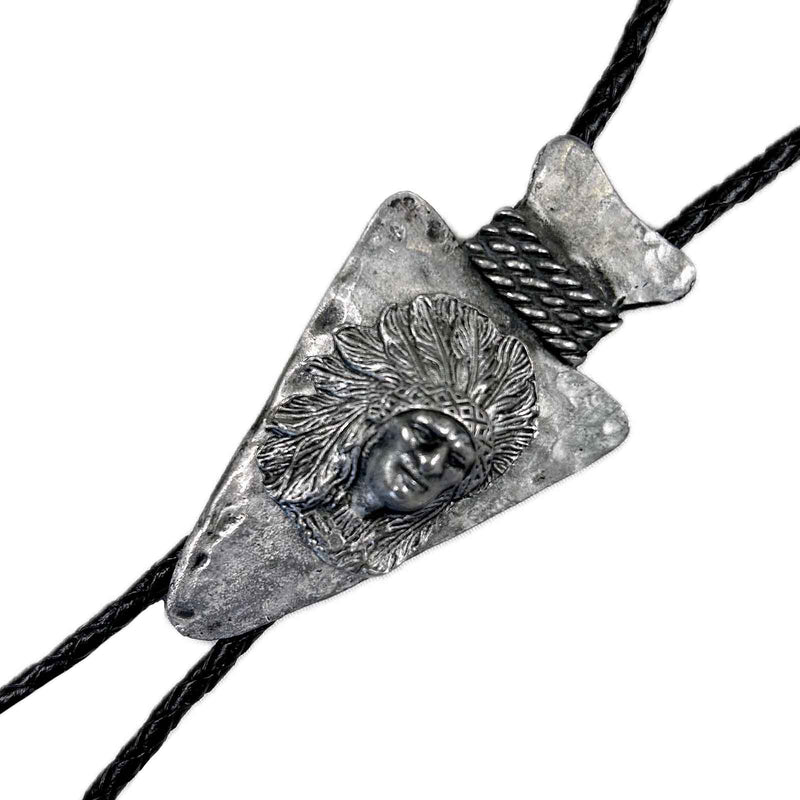 Pewter Arrowhead with Chief Western Bolo Tie