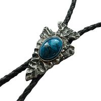 Silver Arrowhead with Turquoise Inlay Western Bolo Tie