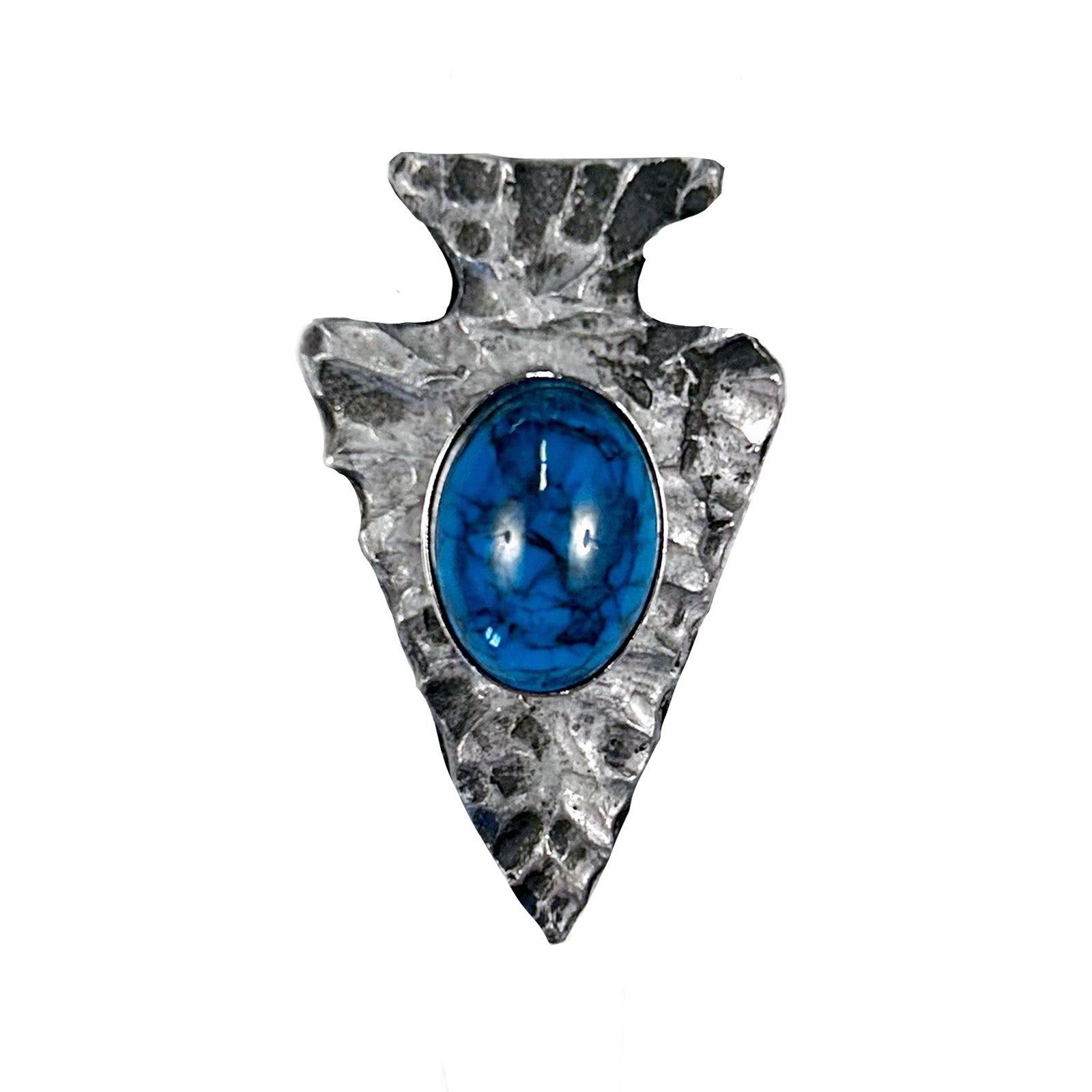 Silver Arrowhead with Turquoise Inlay Western Bolo Tie
