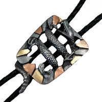 Tri-Color Rattlesnake Western Bolo Tie