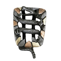 Tri-Color Rattlesnake Western Bolo Tie