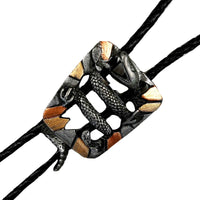 Tri-Color Rattlesnake Western Bolo Tie