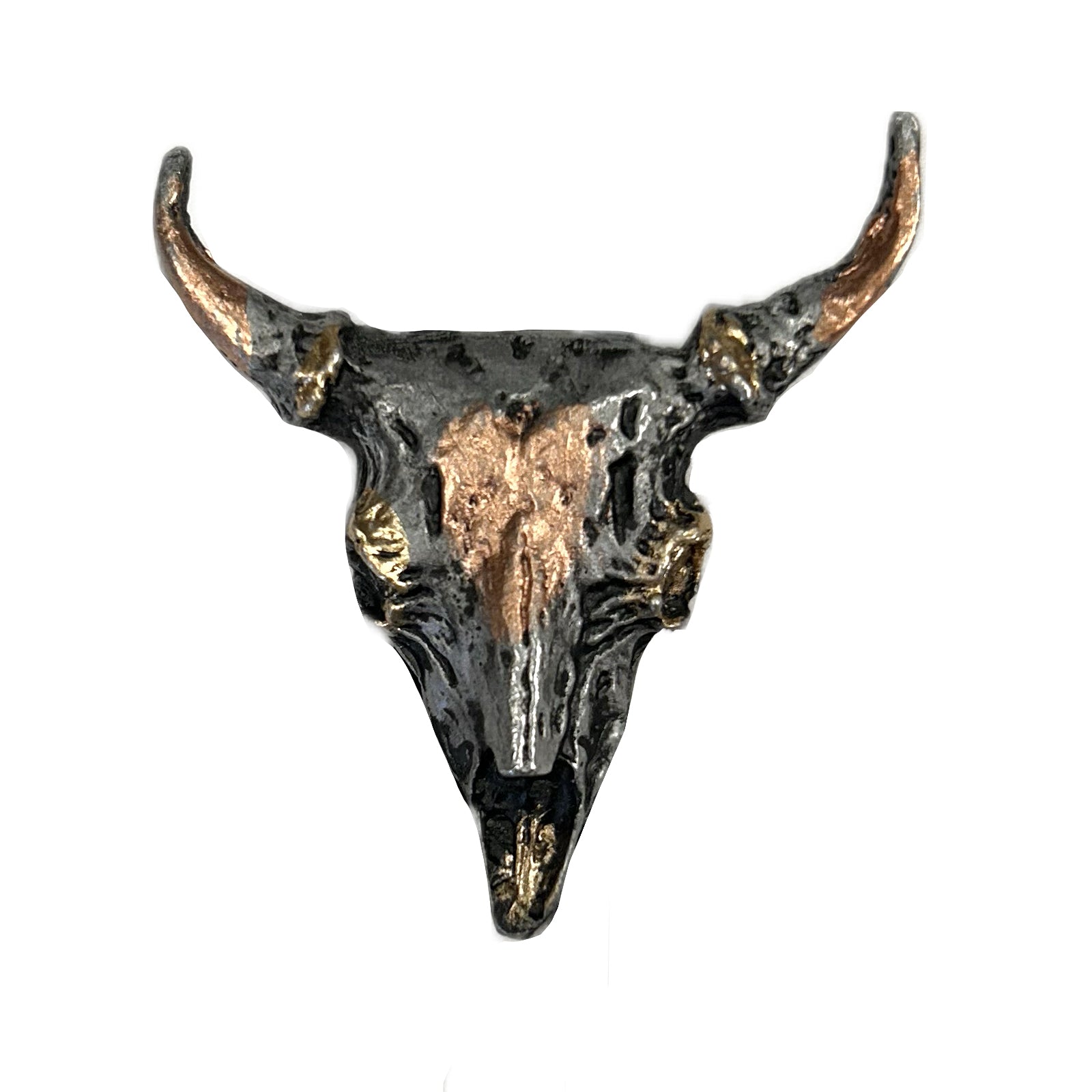 Tri-Color Steer Skull Western Bolo Tie