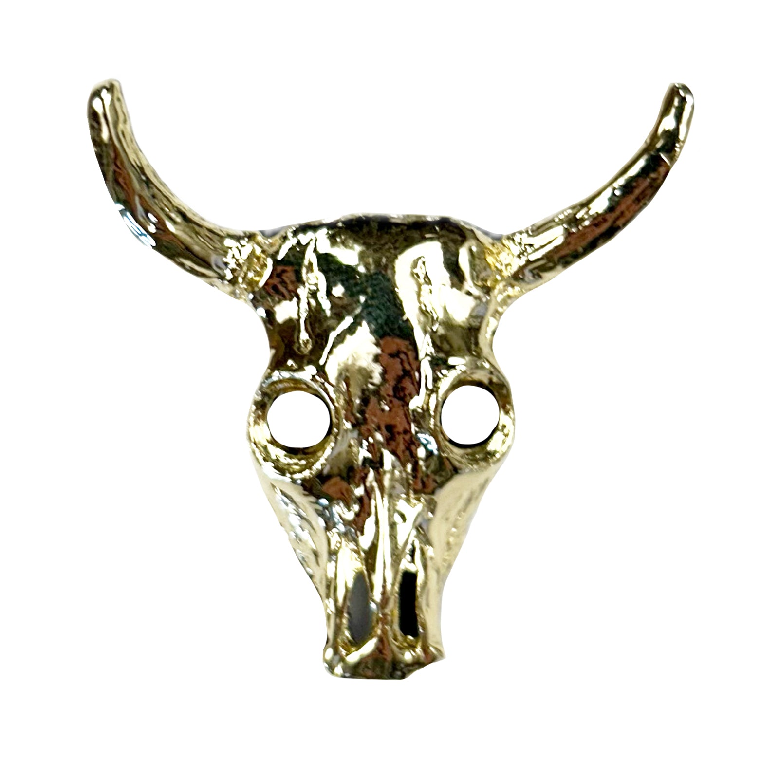 Gold Steer Skull Western Bolo Tie