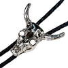 Silver Steer Skull Western Bolo Tie