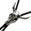 Silver Steer Skull Western Bolo Tie