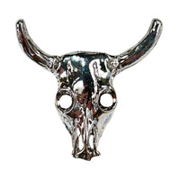 Silver Steer Skull Western Bolo Tie