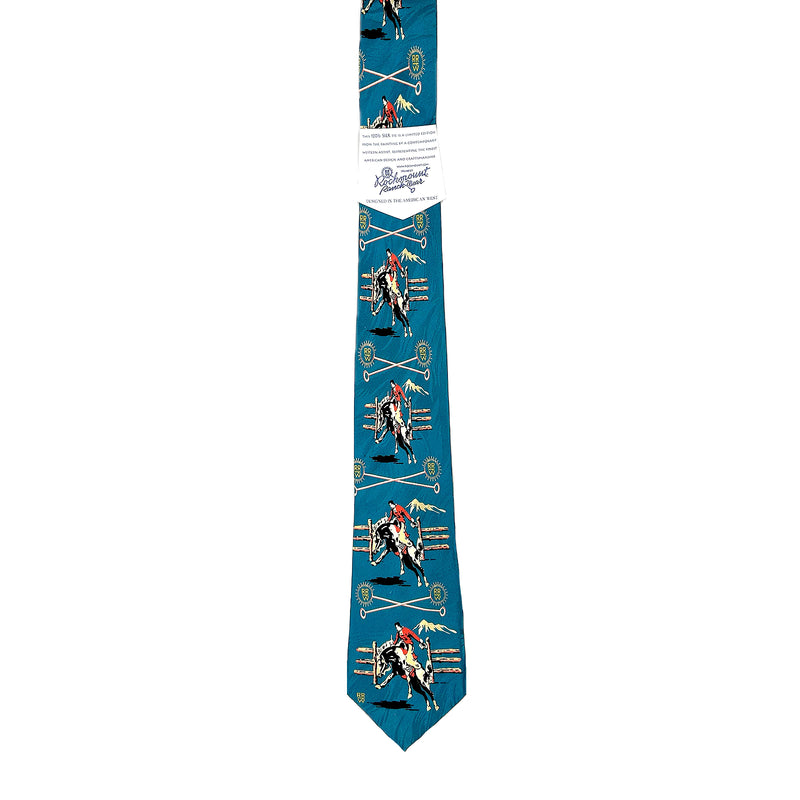 Broncs & Brands Blue Western Silk Tie