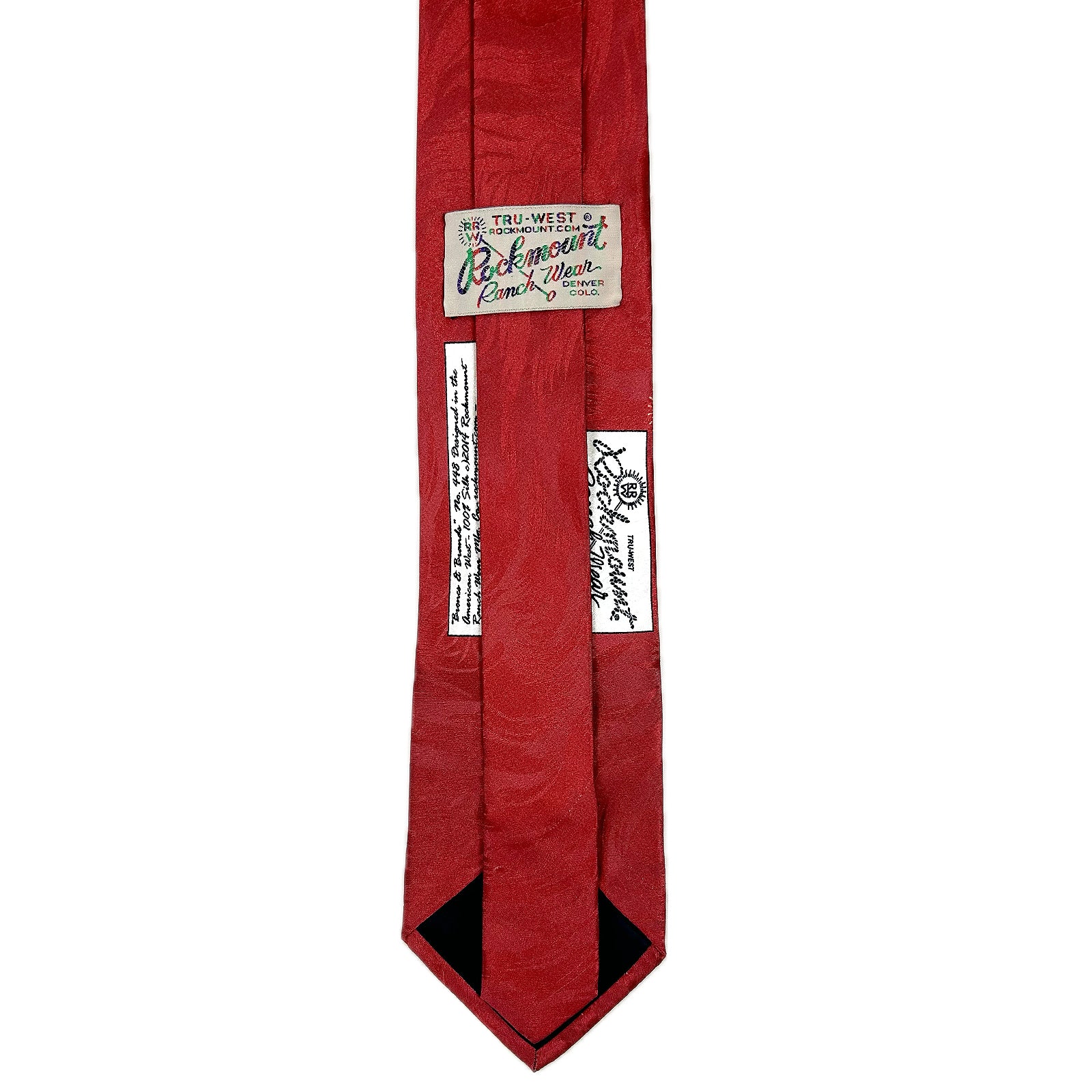 Broncs & Brands Red Western Silk Tie