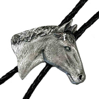 Silver Horsehead Western Bolo Tie