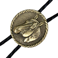Brass Horsehead Western Bolo Tie