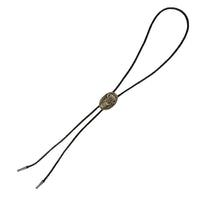 Oval Buffalo Head Western Bolo Tie in Brass
