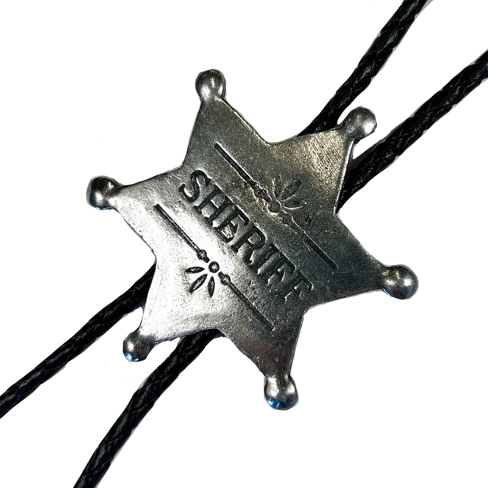 Pewter Sheriff Badge Western Bolo Tie