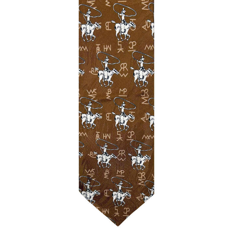 Roper & Brands Brown Western Silk Tie