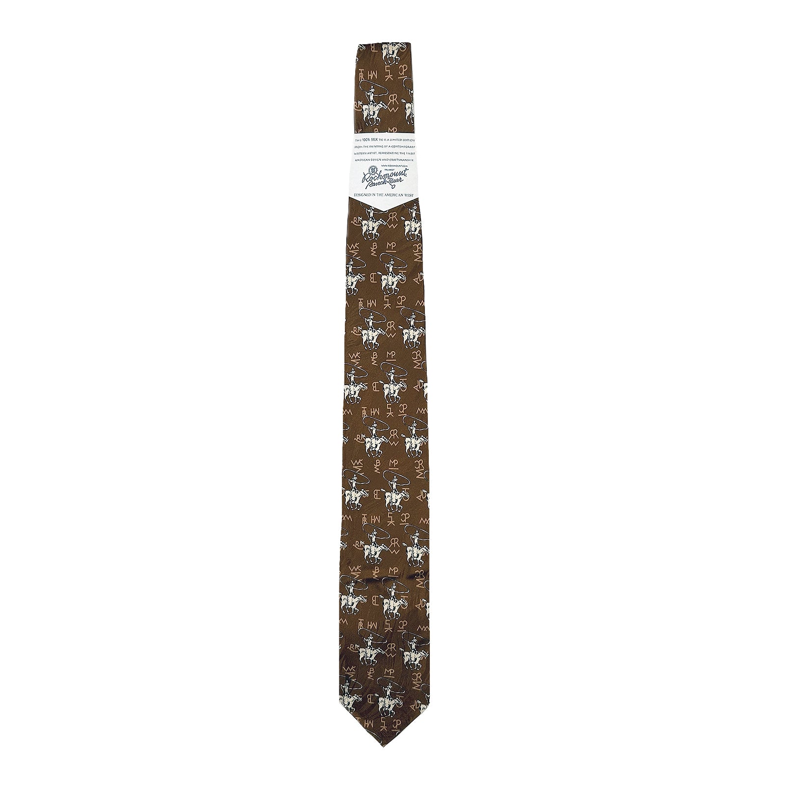 Roper & Brands Brown Western Silk Tie