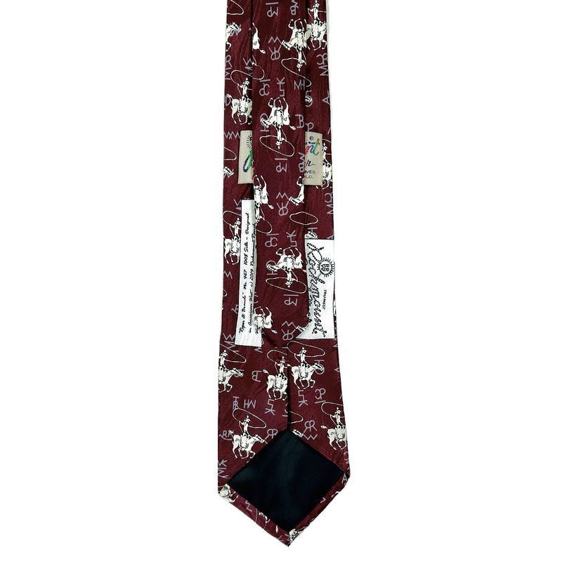 Roper & Brands Burgundy Western Silk Tie