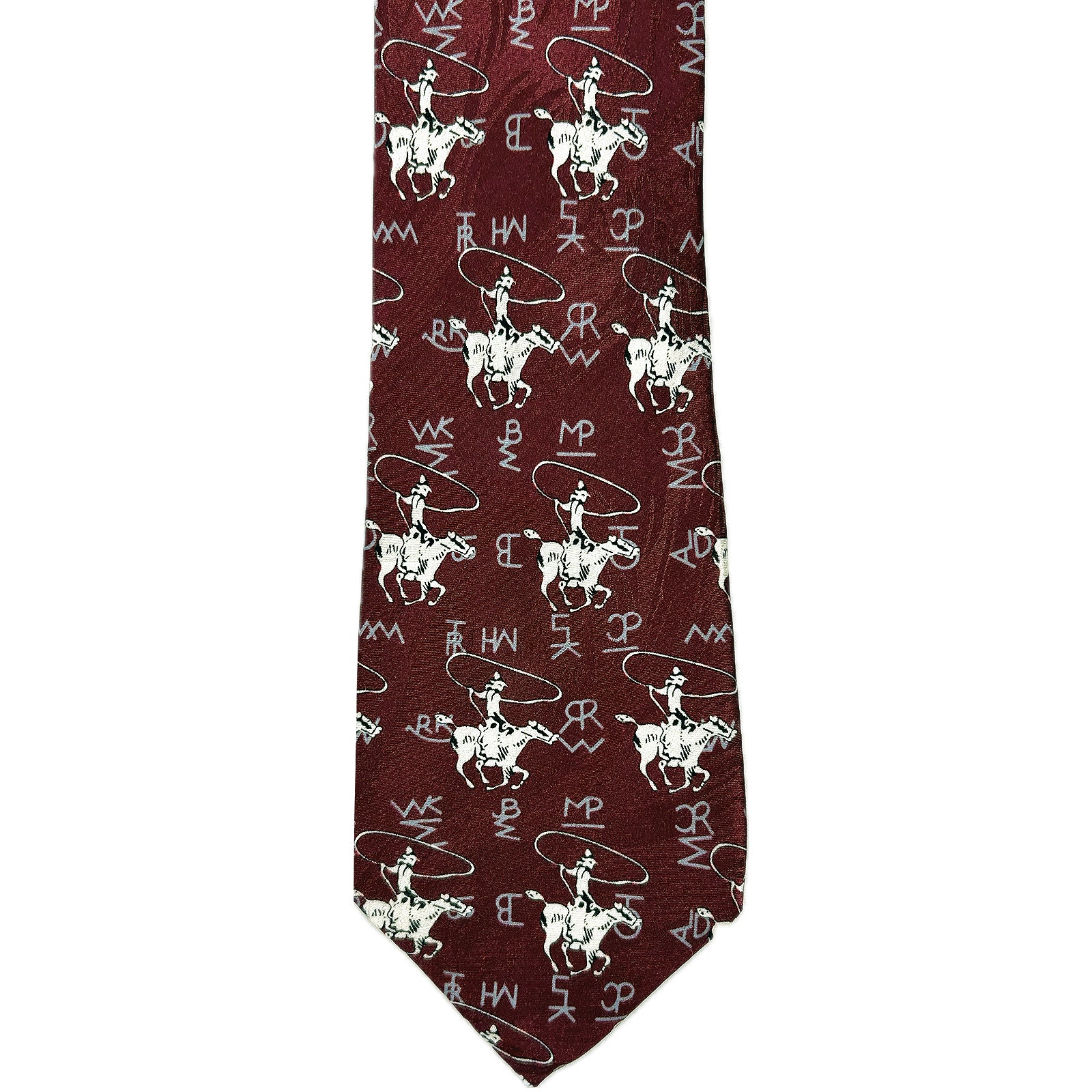 Roper & Brands Burgundy Western Silk Tie