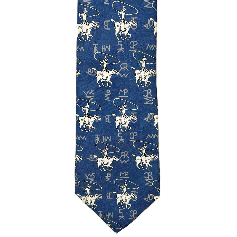 Roper & Brands Navy Western Silk Tie