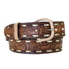 Brown Horse Tooled Leather Laced Western Belt-SPECIAL PRICE