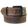 Double Stitch Distressed Brown Leather Western Belt