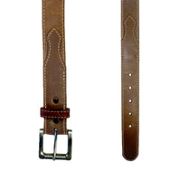 Hand finished Brown Saddle Leather Western Belt