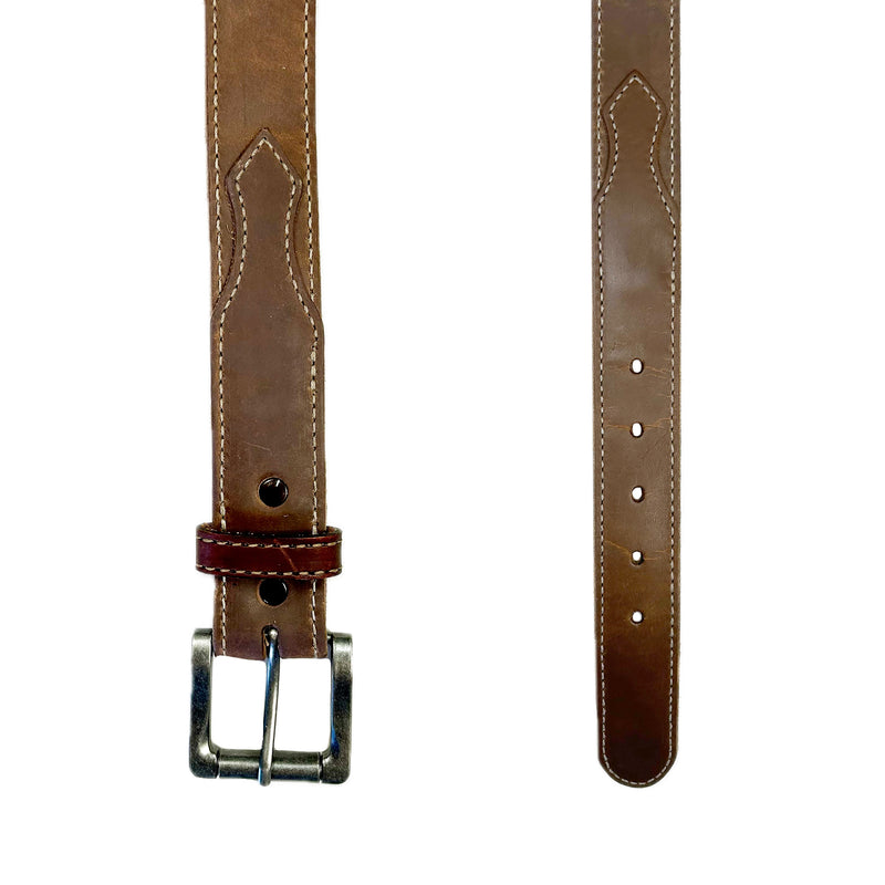 Hand finished Brown Saddle Leather Western Belt