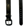 Laced & Tooled Genuine Black Leather Western Belt