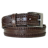 Laced & Tooled Genuine Brown Leather Western Belt
