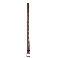 Brown Harness Leather with Conchos & Pink Figure 8 Stitching Western Belt