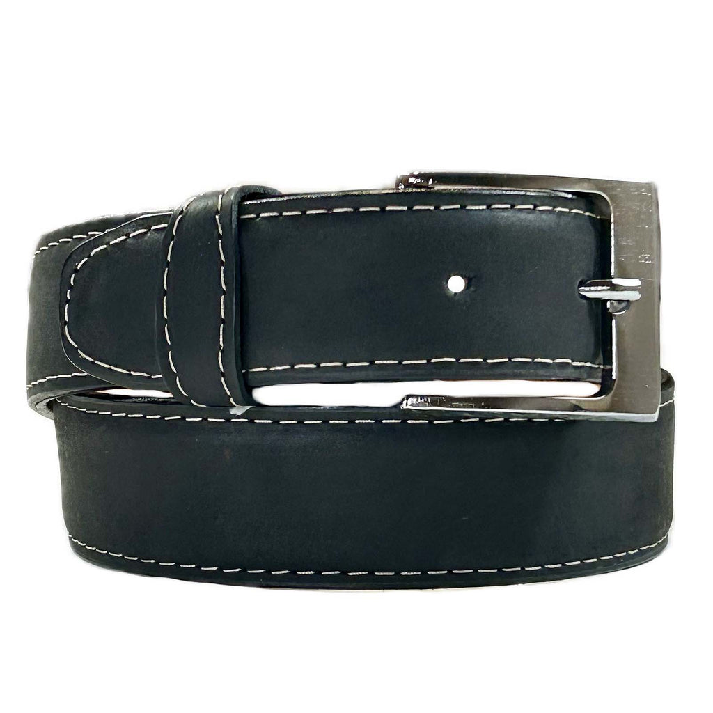Rockmount Sanded Nubuck Full Grain Leather Belt in Black