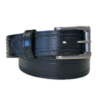 Single Stitch Saddle Genuine Black Leather Western Belt