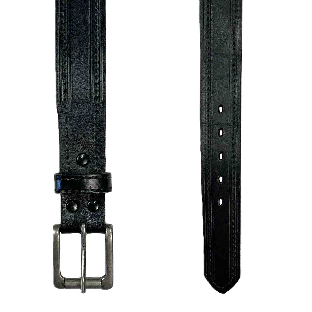 Single Stitch Saddle Genuine Black Leather Western Belt