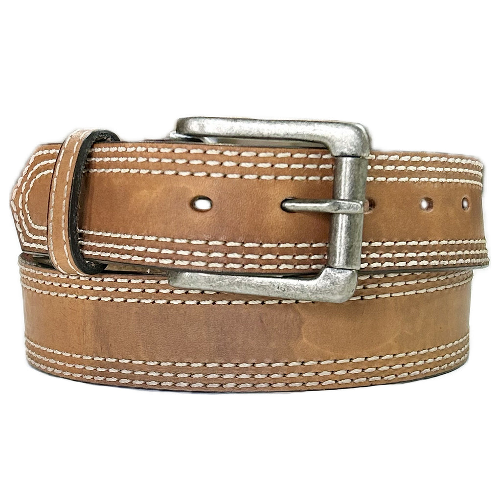 Rockmount Tan Triple Line Leather Belt