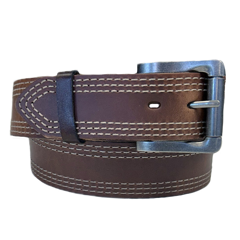 Rockmount Tan Triple Line Leather Belt - Main Image