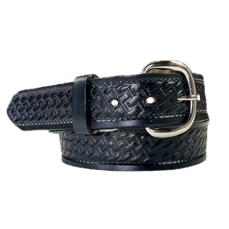 20mm Real Leather Western Slim Belt Black
