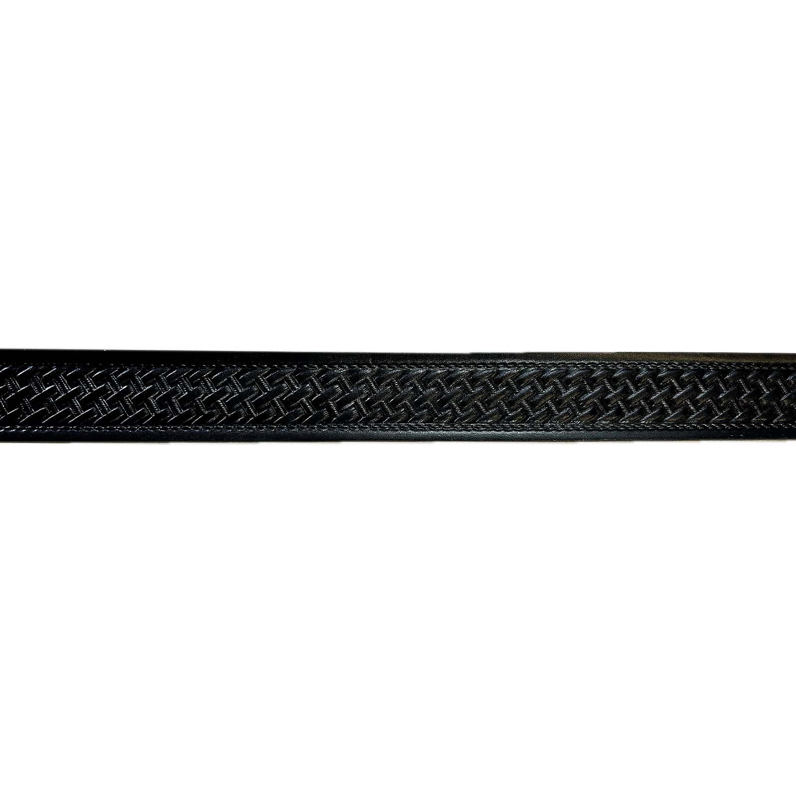 Basket Weave Genuine Black Leather Western Belt