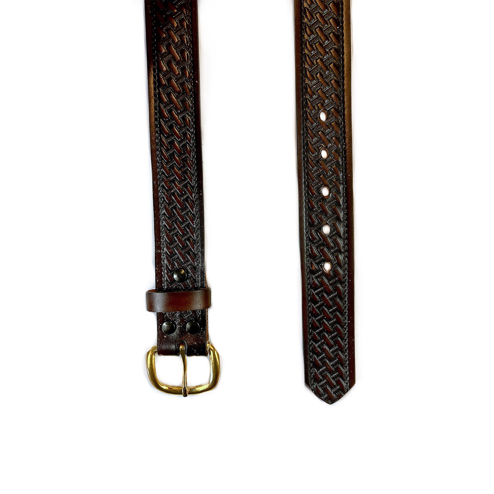Rockmount Basket Weave Brown Leather Western Belt