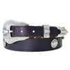 Tapered Genuine Brown Leather Western Belt with Buffalo Nickels