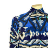 Men's Native Pattern Fleece Western Shirt in Blue & Black